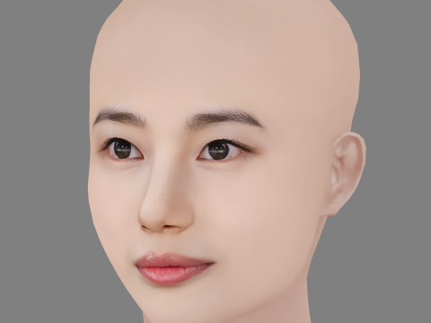 BAE Suzy Head - No Hair - Low poly head for game Model 3D