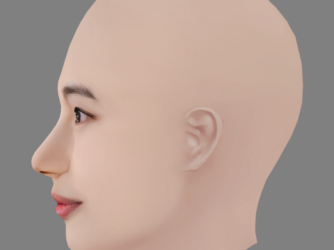 BAE Suzy Head - No Hair - Low poly head for game Model 3D