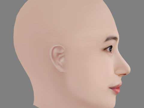 BAE Suzy Head - No Hair - Low poly head for game Model 3D
