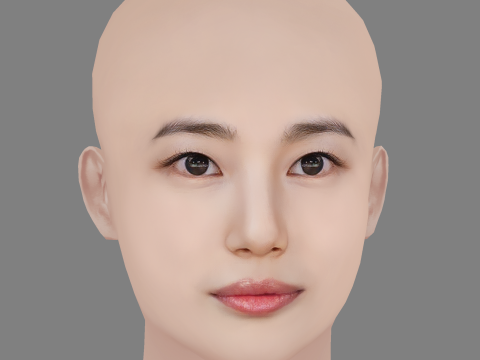 BAE Suzy Head - No Hair - Low poly head for game Model 3D