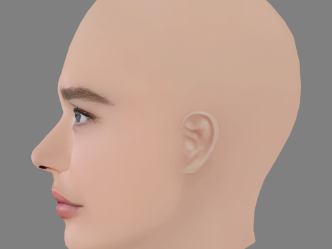 Chloe Grace Moretz Head - No Hair - Low poly head for game Modelo 3D