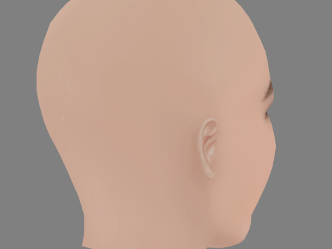 Chloe Grace Moretz Head - No Hair - Low poly head for game Modelo 3D