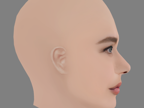 Chloe Grace Moretz Head - No Hair - Low poly head for game Modelo 3D