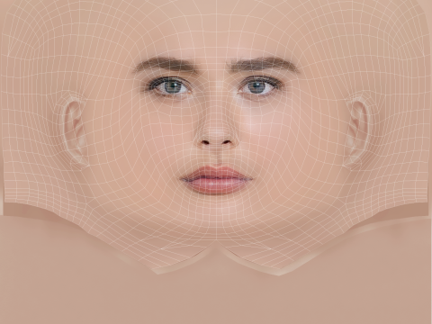 Chloe Grace Moretz Head - No Hair - Low poly head for game Modelo 3D