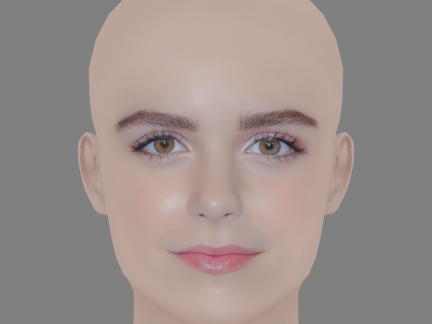 Kiernan Shipka Head - No Hair - Low poly head for game Modelo 3D