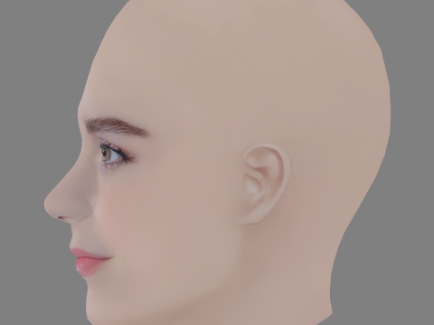Kiernan Shipka Head - No Hair - Low poly head for game Modelo 3D