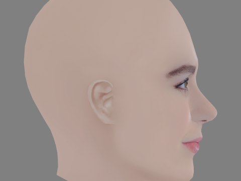 Kiernan Shipka Head - No Hair - Low poly head for game Modelo 3D
