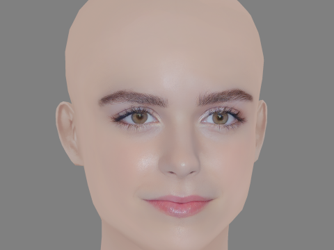Kiernan Shipka Head - No Hair - Low poly head for game Modelo 3D