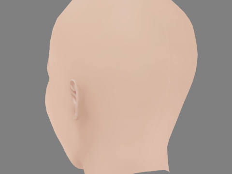 Kim Tae-Hee Head - No Hair - Low poly head for game Modello 3D