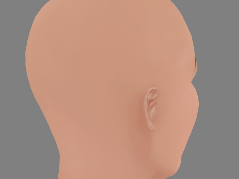 Megan Fox Head - No Hair - Low poly head for game 3D मॉडल