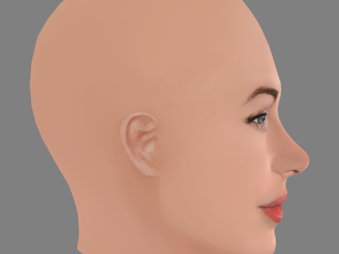 Megan Fox Head - No Hair - Low poly head for game 3D मॉडल