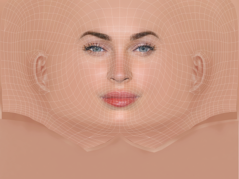 Megan Fox Head - No Hair - Low poly head for game 3D मॉडल