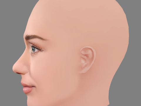 Miley Cyrus Head - No Hair - Low poly head for game Modello 3D