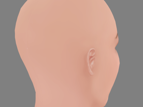 Miley Cyrus Head - No Hair - Low poly head for game Modello 3D