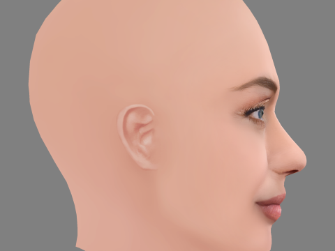 Miley Cyrus Head - No Hair - Low poly head for game Modello 3D