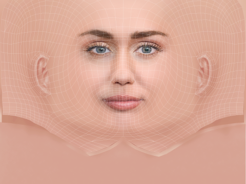 Miley Cyrus Head - No Hair - Low poly head for game Modello 3D