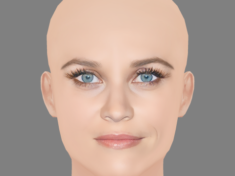 Reese Witherspoon Head - No Hair - Low poly head for game 3D Model