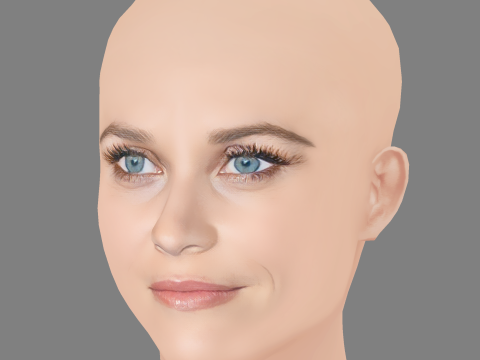 Reese Witherspoon Head - No Hair - Low poly head for game 3D Model