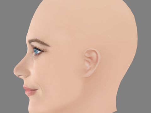 Reese Witherspoon Head - No Hair - Low poly head for game 3D Model