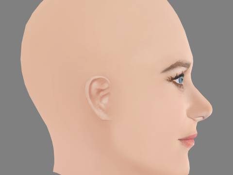 Reese Witherspoon Head - No Hair - Low poly head for game 3D Model