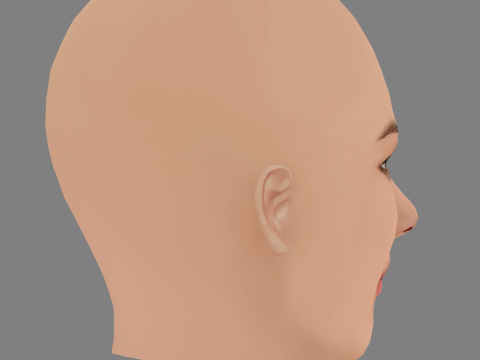 Selena Gomez Head - No Hair - Low poly head for game 3D-Modell