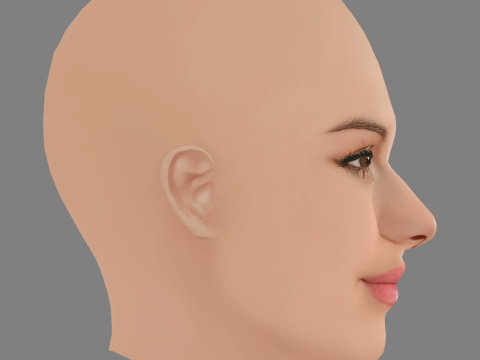 Selena Gomez Head - No Hair - Low poly head for game 3D-Modell
