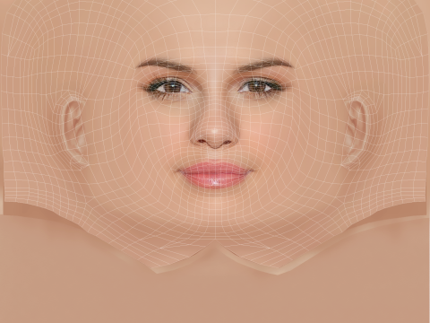 Selena Gomez Head - No Hair - Low poly head for game 3D-Modell