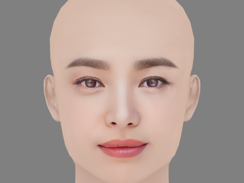 Song Hye-Kyo Head - No Hair - Low poly head for game Model 3D