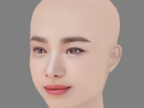 Song Hye-Kyo Head - No Hair - Low poly head for game Model 3D