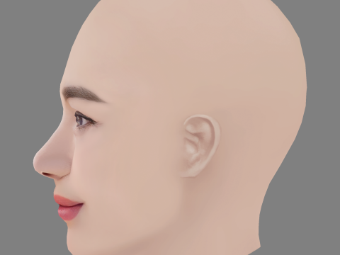 Song Hye-Kyo Head - No Hair - Low poly head for game Model 3D