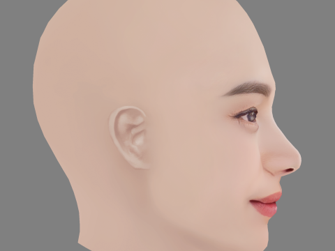 Song Hye-Kyo Head - No Hair - Low poly head for game Model 3D