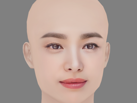 Song Hye-Kyo Head - No Hair - Low poly head for game Model 3D