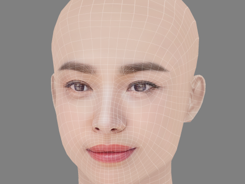Song Hye-Kyo Head - No Hair - Low poly head for game Model 3D