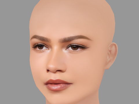 Zendaya Head - No Hair - Low poly head for game 3D 模型