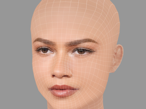 Zendaya Head - No Hair - Low poly head for game 3D 模型