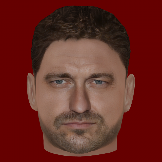 Gerard Butler Head - Low poly head for game 3D Model .c4d .max .obj .3ds .fbx .stl .blend 