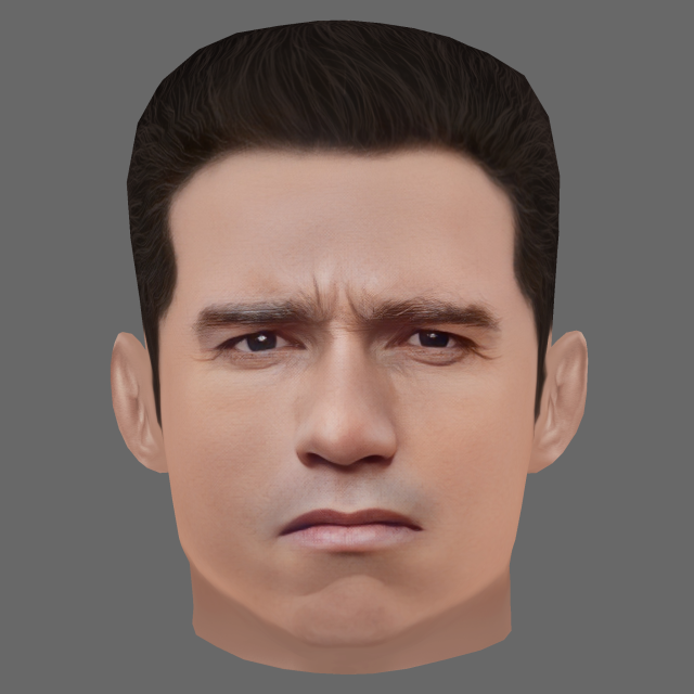 Arnold Schwarzenegger Head - Low poly head for game Modelo 3D .c4d .max .obj .3ds .fbx .stl .blend 