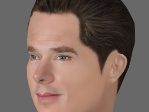 Benedict Cumberbatch Head - Low poly head for game Modelo 3D