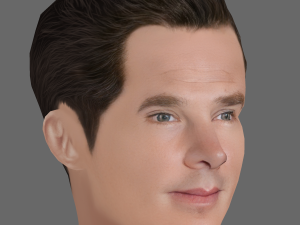 Benedict Cumberbatch Head - Low poly head for game Modelo 3D
