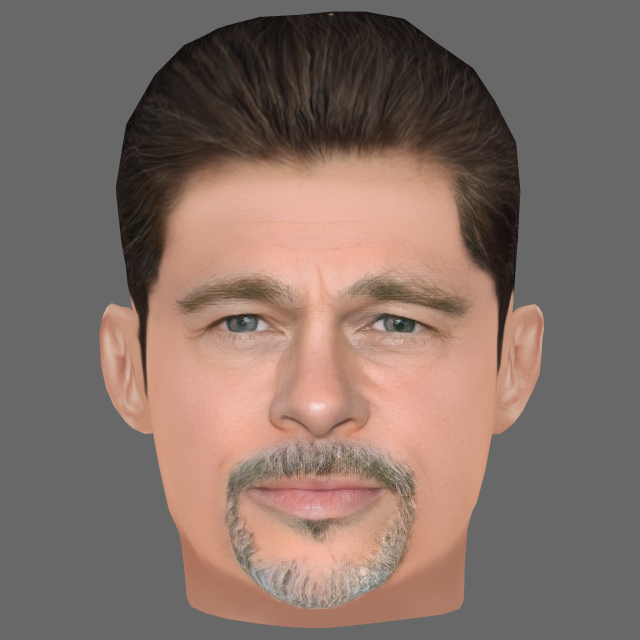Brad Pitt Head - Low poly head for game Modelo 3D .c4d .max .obj .3ds .fbx .stl .blend 