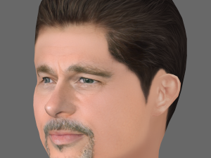 Brad Pitt Head - Low poly head for game Modelo 3D