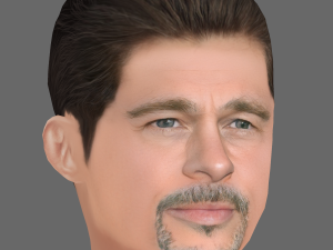 Brad Pitt Head - Low poly head for game Modelo 3D