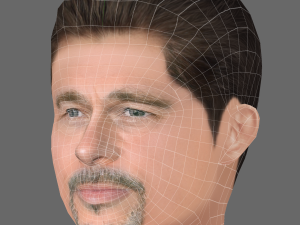 Brad Pitt Head - Low poly head for game Modelo 3D