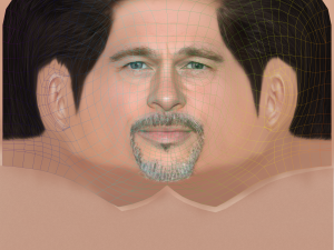 Brad Pitt Head - Low poly head for game Modelo 3D