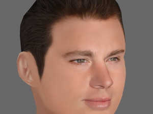 Channing Tatum Head - Low poly head for game Modèle 3D