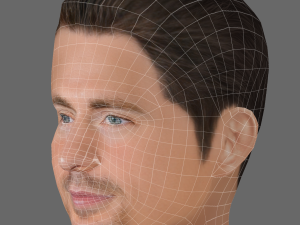 Chris Evans Head - Low poly head for game Modelo 3D