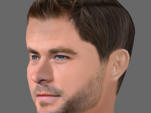 Chris Hemsworth Head - Low poly head for game Model 3D