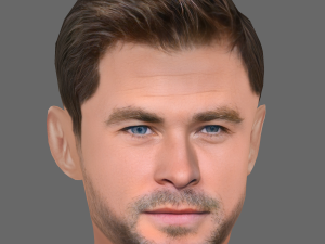 Chris Hemsworth Head - Low poly head for game Model 3D