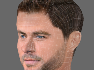 Chris Hemsworth Head - Low poly head for game Model 3D