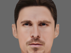 Christian Bale Head - Low poly head for game 3D Model